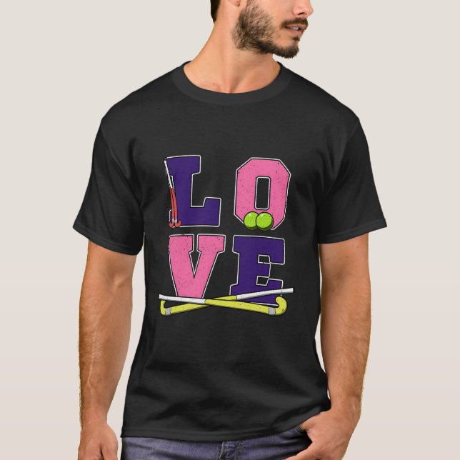 Love Field Hockey Hockey Mom T-Shirt (Front)