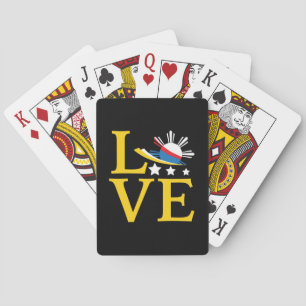 Love - Filipino Flag Typography Art Playing Cards