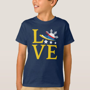Love - Filipino Flag Typography Art T-Shirt