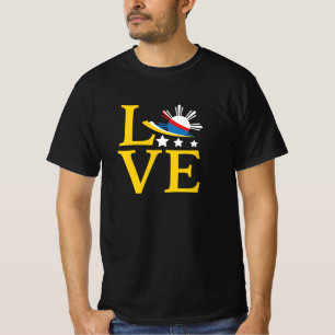 Love - Filipino Flag Typography Art T-Shirt
