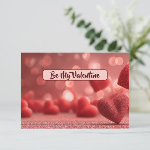 Love-Filled Be My Valentine Flat Romantic Card
