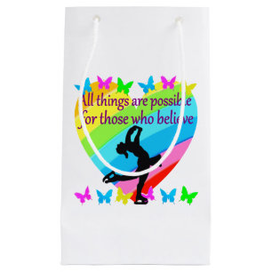LOVE FILLED INSPIRATIONAL FIGURE SKATING DESIGN SMALL GIFT BAG