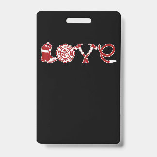 Love Firefighter Valentines Day | Firefighter Wife Badge