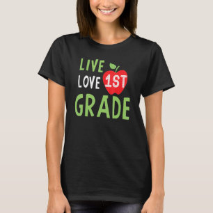 Love First Grade Happy Fall Thanksgiving Women 1st T-Shirt