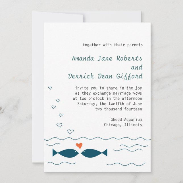 Love Fish Wedding Invitation (Front)