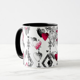 Love, fishnet, patchwork mug