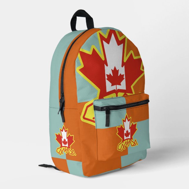 LOVE FLAG CANADA DOUBLE MAPLE by Masanser Printed Backpack (Back Corner Left)
