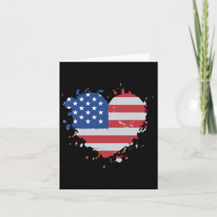 Love Flag Usa Heart 4th Of July American Proud Gir Card