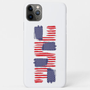 LOVE FLAG USA/USA TEXT BRUSH STROKE BY MASANSER P iPhone 11 PRO MAX CASE