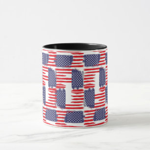 LOVE FLAG USA/USA TEXT BRUSH STROKE BY MASANSER P MUG