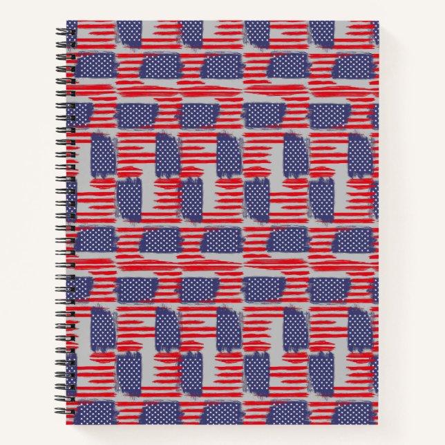 LOVE FLAG USA/USA TEXT BRUSH STROKE BY MASANSER P NOTEBOOK (Front)