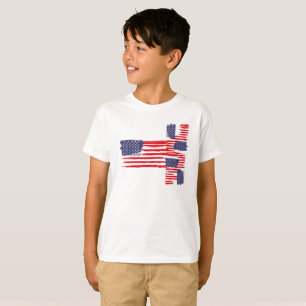 LOVE FLAG USA/USA TEXT BRUSH STROKE BY MASANSER P T-Shirt