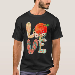Love Flip Flop Peach Summer Matching Family T-Shirt