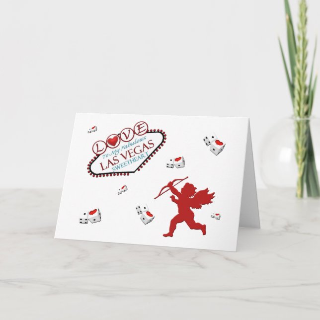 LOVE Floating Dice Las Vegas Valentine's Day Card (Front)