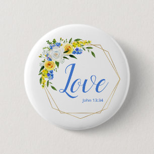 Love Floral 2 Inch Round Button