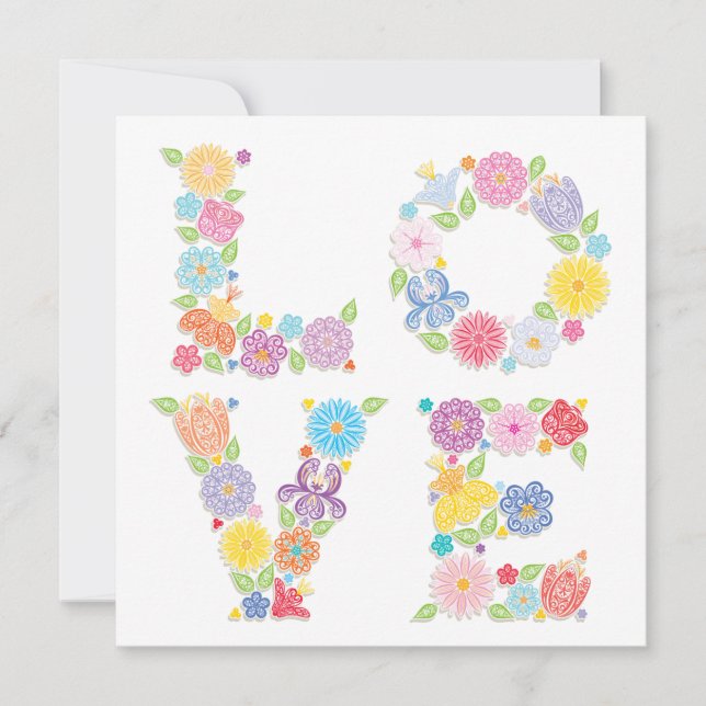 LOVE Floral Invitation (Front)
