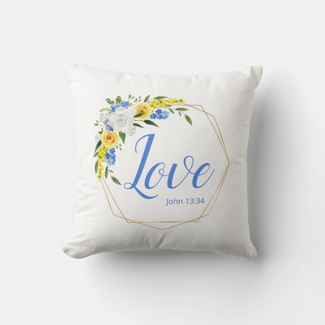 Love Floral Throw Pillow (Front)