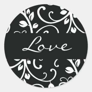 Love Floral Vine Envelope Sticker Seal