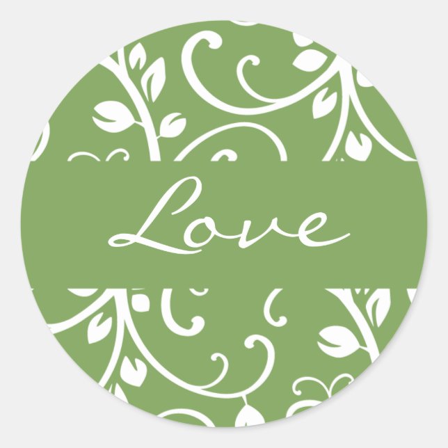 Love Floral Vine Envelope Sticker Seal (Front)