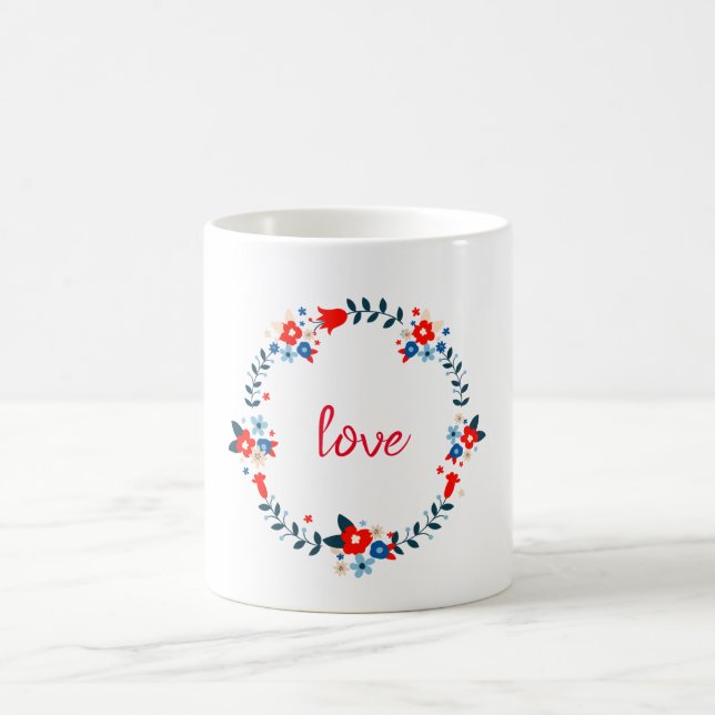 Love Floral Wreath Coffee Mug (Center)