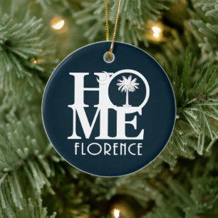 LOVE Florence, South Carolina Ceramic Ornament