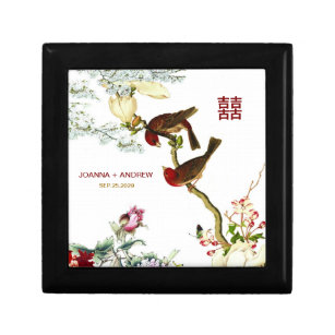 ©Love Flourishing Birds & Flowers Chinese Wedding  Gift Box