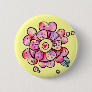 Love Flower 2 Inch Round Button
