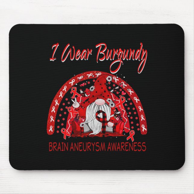 Love Flower Gnome Brain Aneurysm Awareness  Mouse Pad (Front)