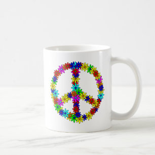Love Flower Peace Sign Coffee Mug