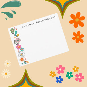 LOVE Flower Power Super 70's thème Carte à note pl