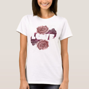 Love flower women white colour T-shirt