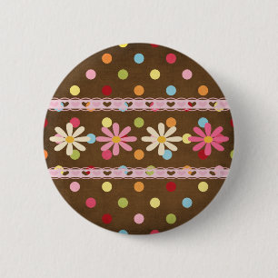 Love Flowers 2 Inch Round Button