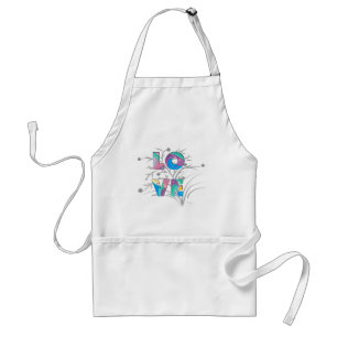 LOVE flowers and twirls Standard Apron