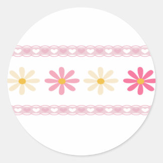 Love Flowers Classic Round Sticker