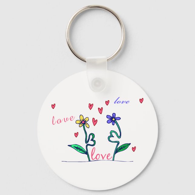 Love Flowers Keychain (Front)