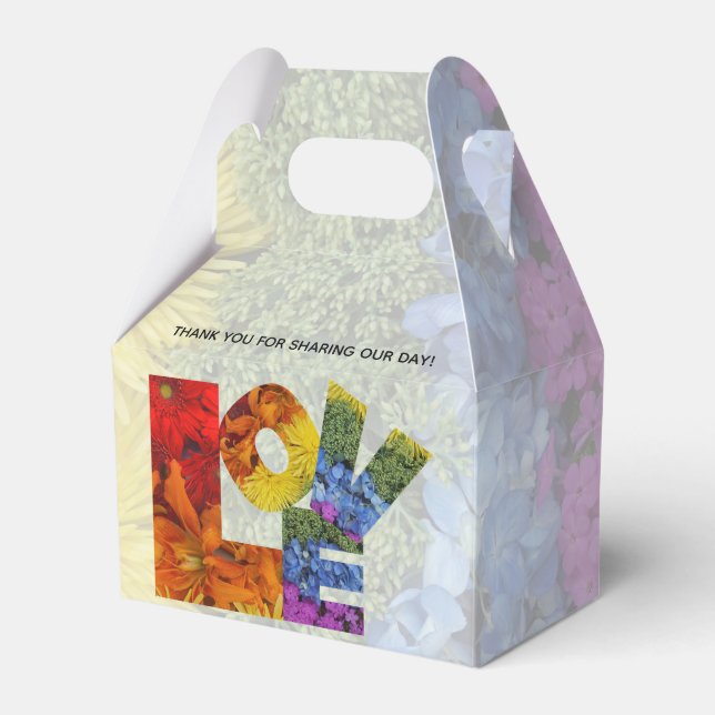LOVE Flowers Same-Sex Wedding Collection Favor Box (Front Side)