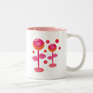 Love Flowers Two-Tone Coffee Mug