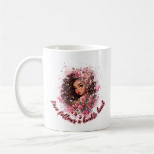 Love Follows a Humble Heart Pretty Black Girl  Coffee Mug