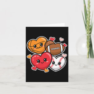 Love Football Basketball Valentine’s Day Boys And  Card