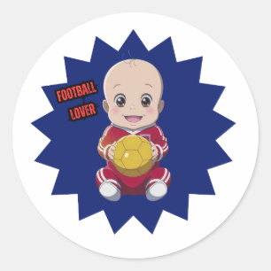 Love football classic round sticker
