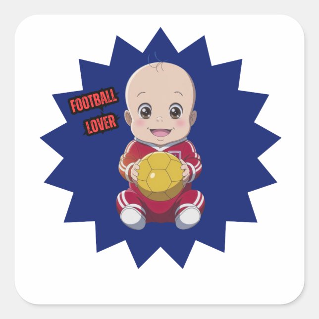 Love football  square sticker (Front)