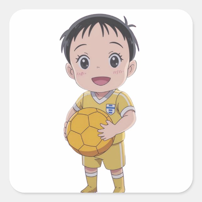 Love football  square sticker (Front)