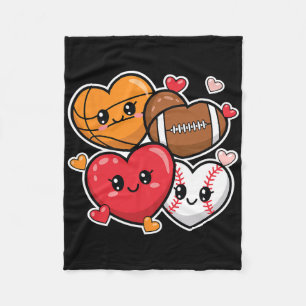Love Footll Sketll Valentine’s Day Boys And Men Fleece Blanket