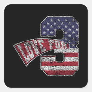 Love For 3 Vintage Grungy Version Square Sticker