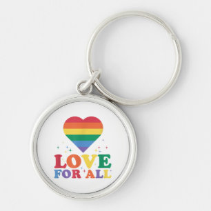 Love For All LGBTQ Rainbow Pride Gay Lesbian LGBT  Keychain
