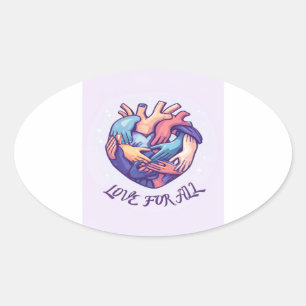 love for all oval sticker