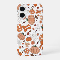 Love for Autumn Fall Pumpkins Bows Leaves Pattern