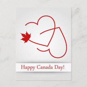 Love for Canada card with maple leaf and red heart