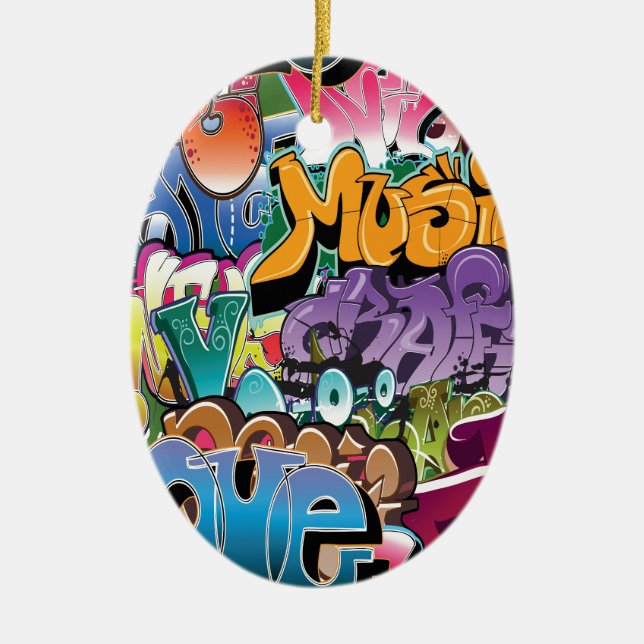 Love for Graffiti Ceramic Ornament (Front)