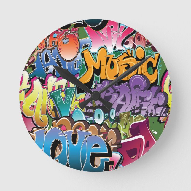 Love for Graffiti Round Clock (Front)